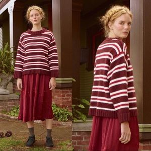 The Great. Cozy Crew Winterberry stripe sweater